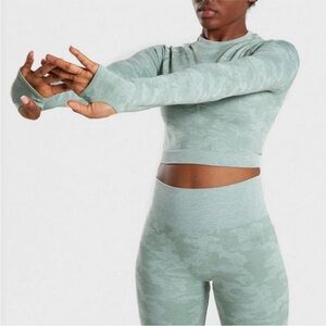 REVOLVE Light Green Camouflage Crop Top